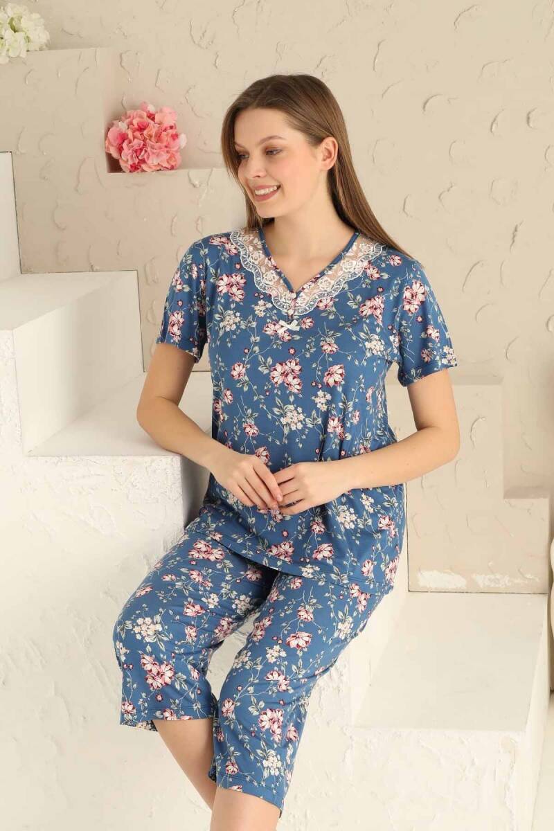 Bahar%20Dalı%20İndigo%20Bermuda%20Bayan%20Pijama%20Takımı%202708B