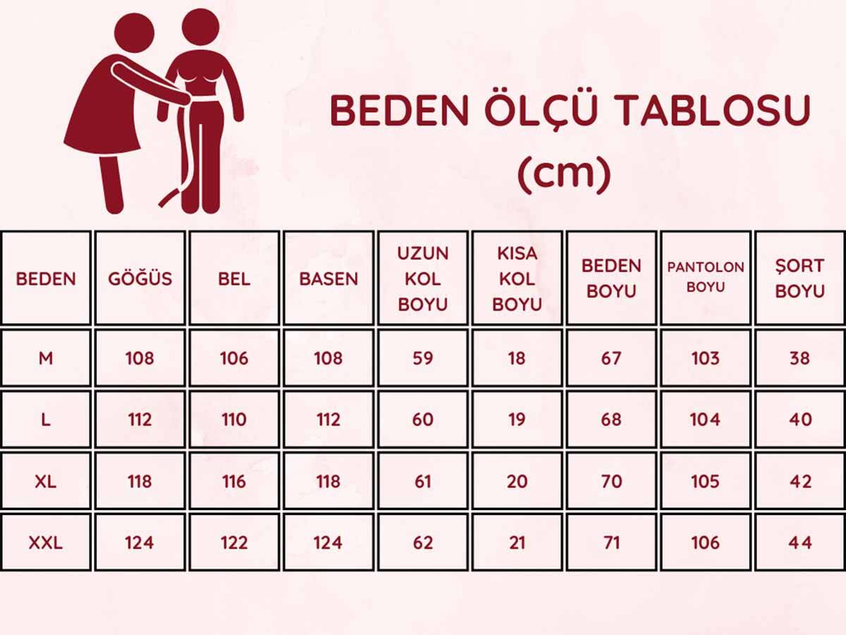 Bordo%20Önden%20Düğmeli%20Kalp%20Desenli%20Bayan%20Pijama%20Takımı%202785KY