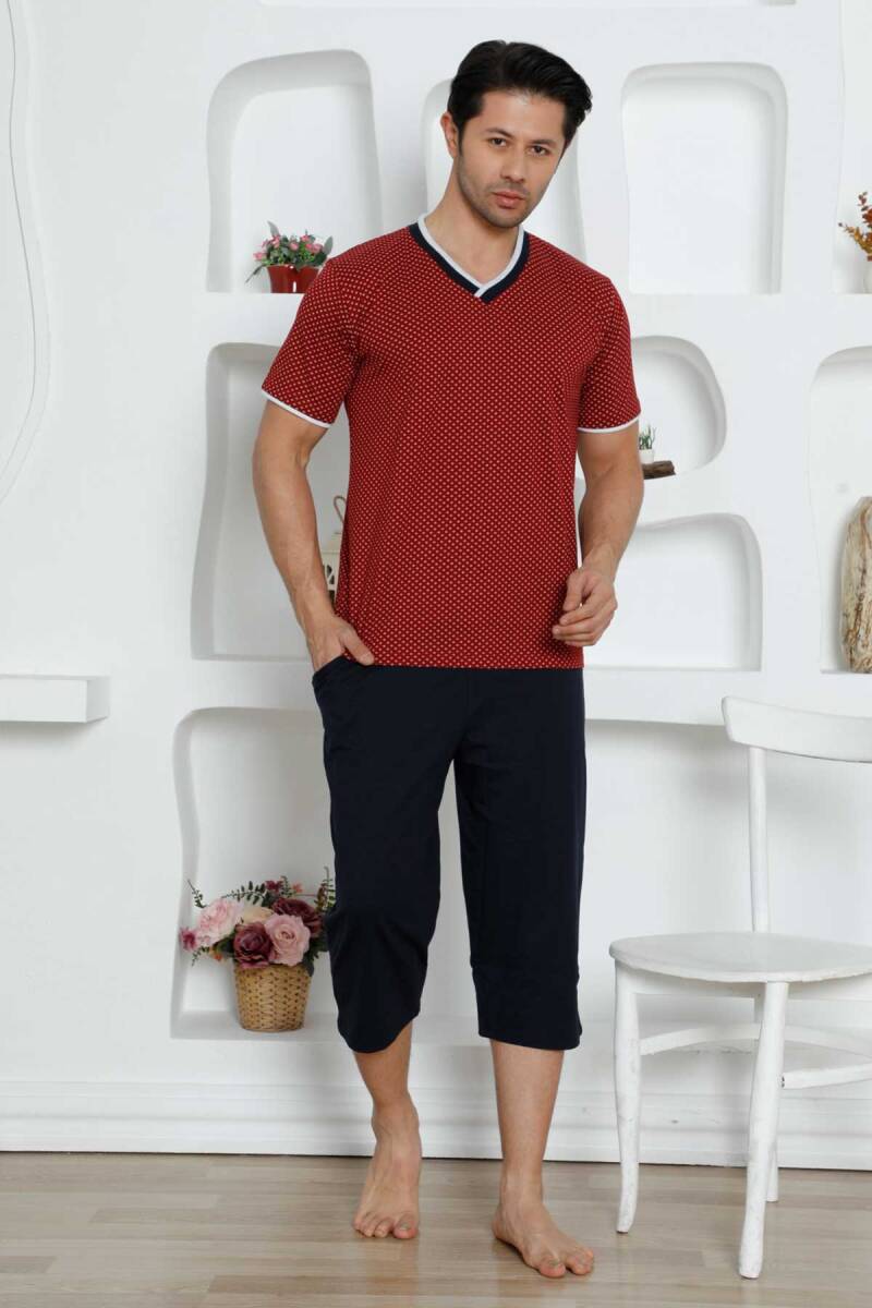 Bordo%20Bermuda%20Erkek%20Pijama%20Takımı%201199B