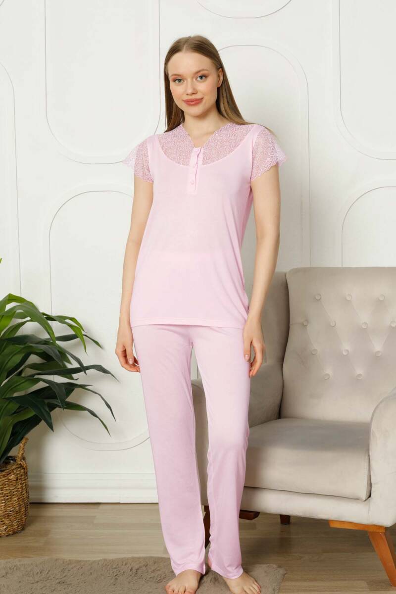 Pembe%20Dantelli%20Bayan%20Pijama%20Takımı%202788KY